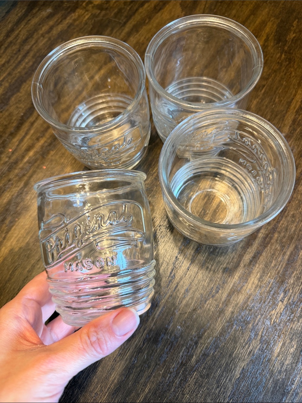 Original Mason Clear Drinking Glasses - Set of 4